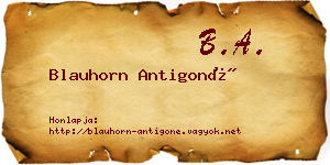 Blauhorn Antigoné névjegykártya